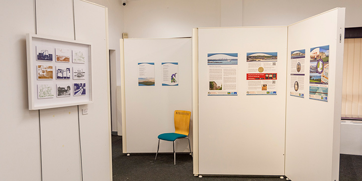 Items on the wall of the exhibition.